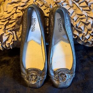 Michael Kors Metallic Silver Loafers